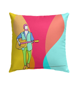Boy Playing Guitar Outdoor Pillow - Beyond T-shirts